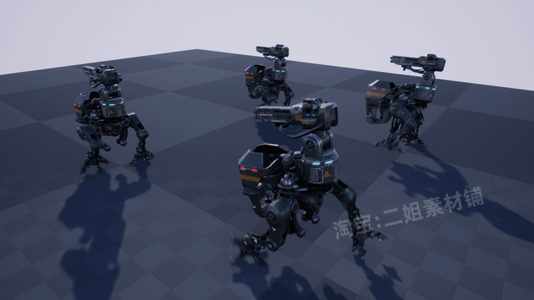 图片[6]-SCI FI: Light Biped Mech科幻轻型双足机甲战斗UE5机器人UE4动画-cg男孩