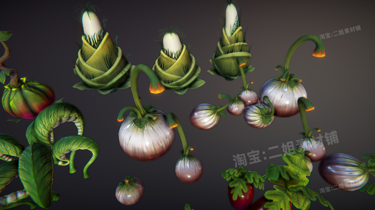 图片[5]-Fantasy plant奇幻幻想植物花朵绿色植被游戏资产道具UE4虚幻引擎-cg男孩
