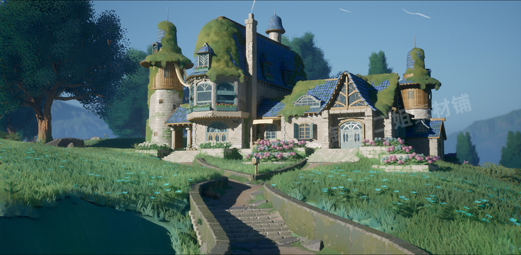 图片[3]-Stylized Azure Hillside程式化建筑家具家居UE5虚幻5.1模型资产-cg男孩