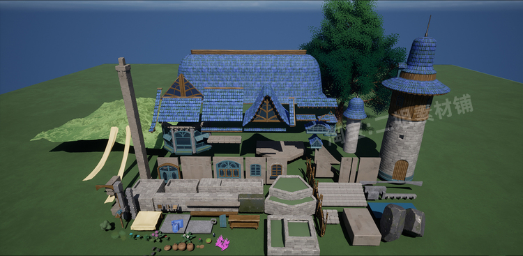 图片[8]-Stylized Azure Hillside程式化建筑家具家居UE5虚幻5.1模型资产-cg男孩