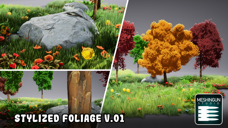 图片[3]-Stylized Foliage Pack V.01树叶高膜环境虚幻引擎道具UE4UE5游戏-cg男孩