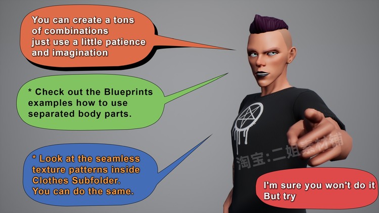 图片[3]-Subculture Guy卡通程式化人物角色服装头部发型面部UE4虚幻5道具-cg男孩