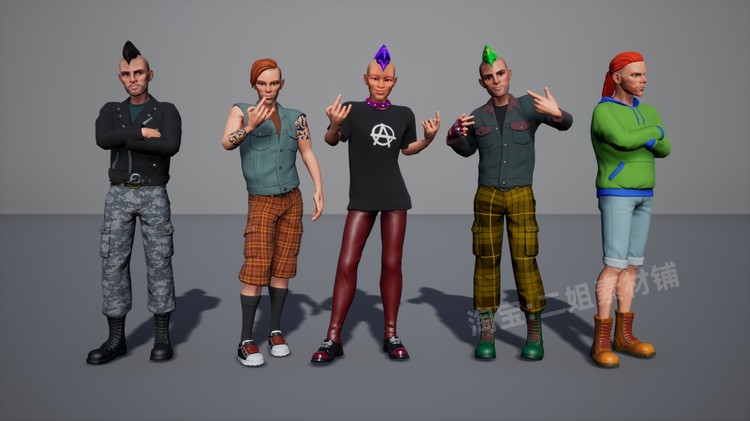 图片[8]-Subculture Guy卡通程式化人物角色服装头部发型面部UE4虚幻5道具-cg男孩