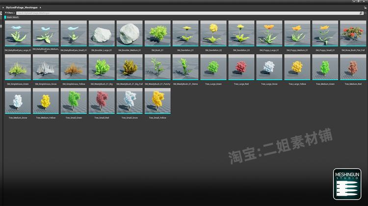 图片[6]-Stylized Foliage Pack V.01树叶高膜环境虚幻引擎道具UE4UE5游戏-cg男孩