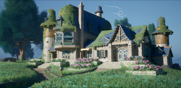 图片[2]-Stylized Azure Hillside程式化建筑家具家居UE5虚幻5.1模型资产-cg男孩