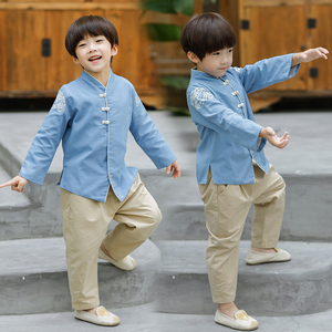Boys Tang Suit for Kids Hanfu boy spring Chinese style children long sleeve retro Costume Baby Tang style Chinese children National Children clothing