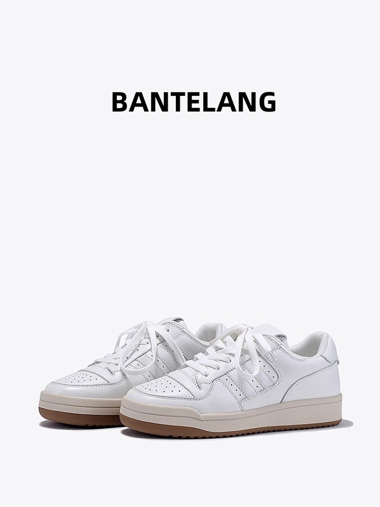 Bantellang Fashion Thick-Soled Sneakers for Women 2026 Spring New Design Niche Versatile Breathable Casual White Shoes for Women