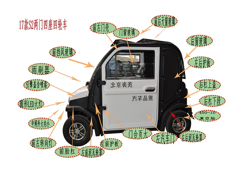 Phụ tùng xe điện bốn bánh mới của Bắc Kinh Benz phụ tùng xe vỏ nhựa bộ phận sau bán hàng trực tiếp nhà máy - Phụ kiện