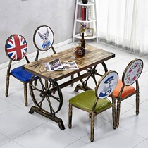 Afternoon tea table and chair wrought iron retro back chair cafe milk tea shop noodle restaurant restaurant combination home