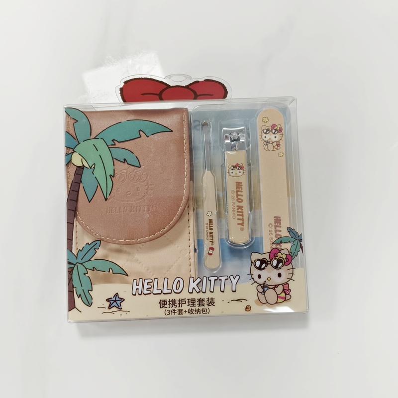 Miniso Summer Black Hello Kitty Portable Care Set Nail Clippers Three-Piece Set Miniso Summer Black Hello Kitty Portable Care Set Nail Clippers Three-Piece Set