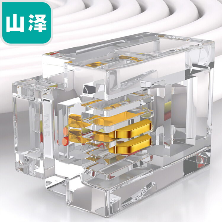 Yamazawa SJ-32100 telephone crystal head 6P2C 2-core telephone line connector 100 boxes