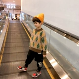 Демисезонная летняя одежда, пуховик, детский зимний трикотажный бархатный свитер, 2020, в западном стиле