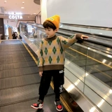 Демисезонная летняя одежда, пуховик, детский зимний трикотажный бархатный свитер, 2020, в западном стиле