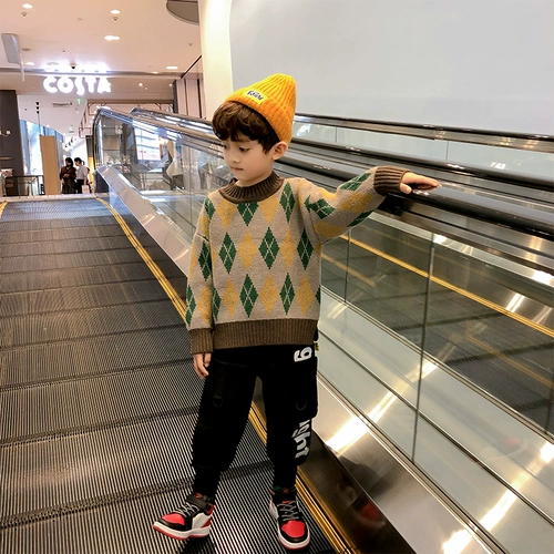 Демисезонная летняя одежда, пуховик, детский зимний трикотажный бархатный свитер, 2020, в западном стиле