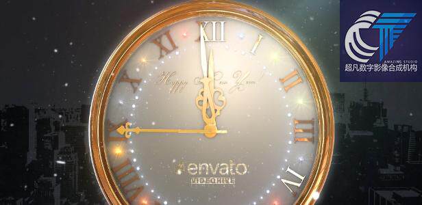 2017年大气钻石质感新年倒计时钟表时钟跨年倒数特效AE模板工程