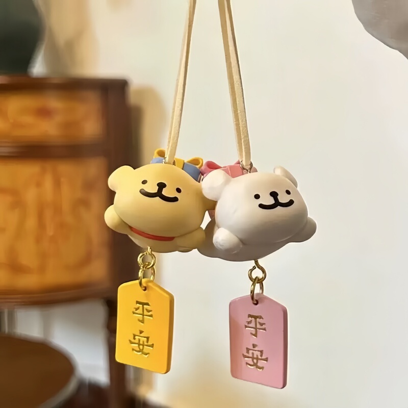 Line Art Puppy Car Pendant 2026 New Cute Cartoon Car Rearview Mirror Safety Ornament Car Interior Decoration for Women