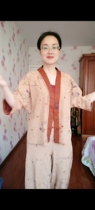 Silk fragrant cloud yarn red cloud yarn Mochi camouflage hand-painted top and pants suit ￥2280