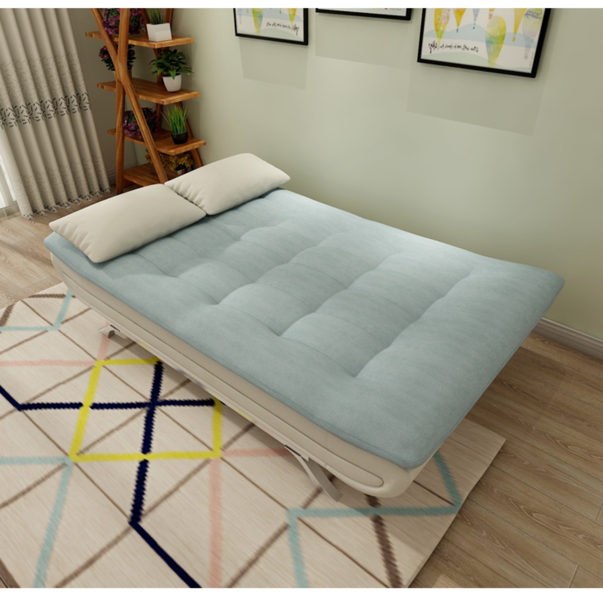 Có thể gập lại căn hộ nhỏ phòng khách giường sofa đúp 1,2m tối giản hiện đại vải có thể giặt sofa đa chức năng 1.5 - Ghế sô pha sofa nỉ