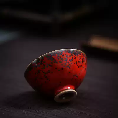 The red kiln becomes smaller and the teacup can be opened to raise Jingdezhen ceramic Kung Fu tea cup, tea cup, master cup, single cup