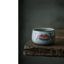 Honglu Coarse Pottery Hand-painted Washed Ceramic Tea Wash Cup Wash-Jingdezhen Ceramic tea residue cylinder Jianshui