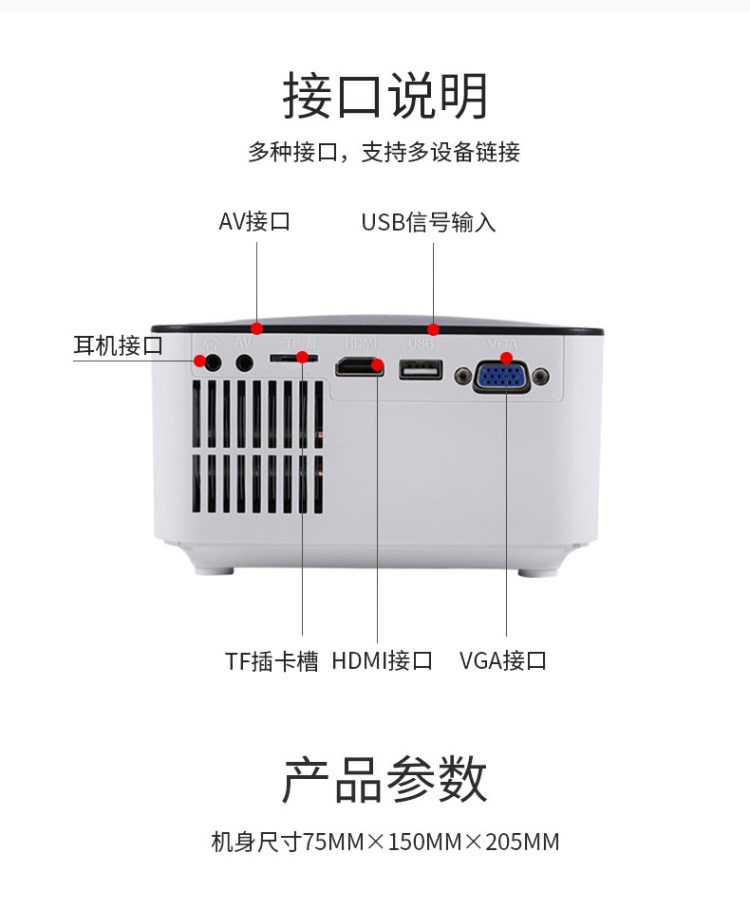 TV có màn hình máy chiếu mini hoạt hình lập bản đồ kết nối cáp rạp hát nhỏ kết nối wifi