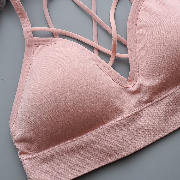 Trắng đẹp trở lại dây đeo quấn ngực chạm đáy đai chống nhẹ ngực pad ống cô gái gợi cảm thể thao vest đồ lót bra áo lót nữ trung niên