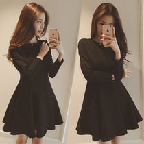 Autumn Winter Temperament Small Subshort small black dress postpartum Fashion Temperament Spring Autumn Goddess Nitch to Dress Spring