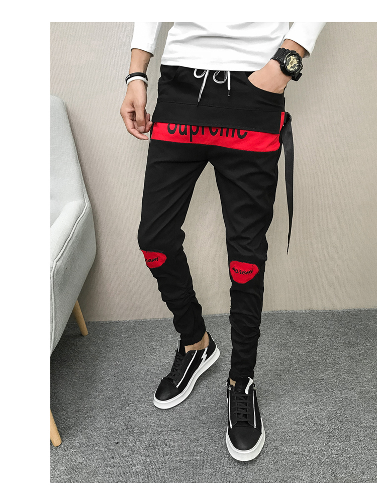 Guo Chao mặc quần yếm nam thương hiệu chân dầm xu hướng đường phố Mỹ quần hip hop hoang dã chân chín điểm đóng quần quần tây công sở