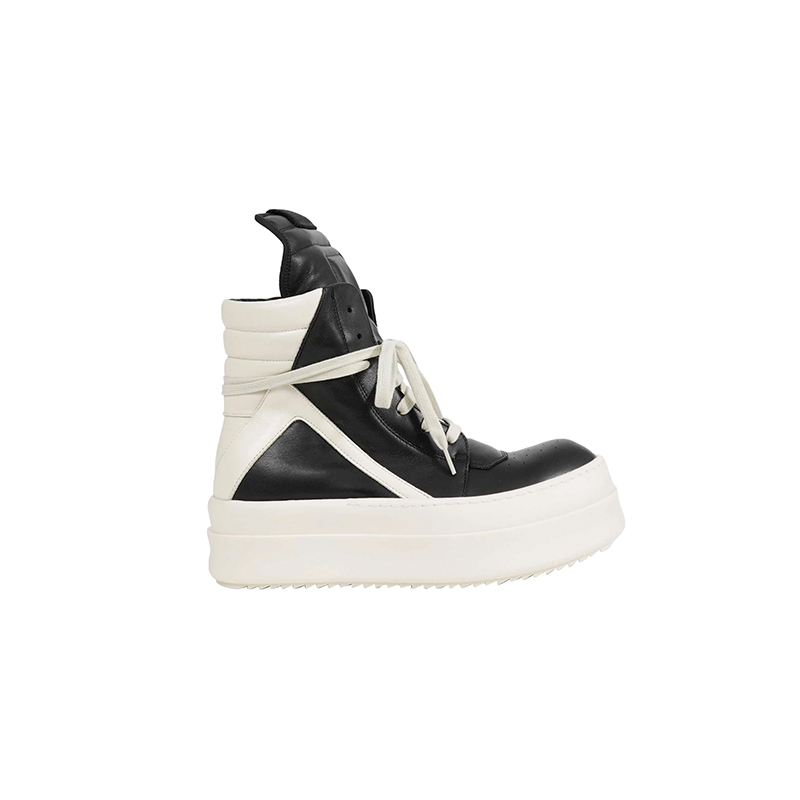 Rick Owens 26 Autumn/Winter Men's New Black Leather Geobasket Sneakers