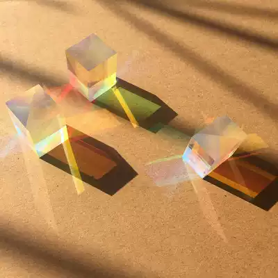 Hot-selling light cubic color prism prism super large six-sided light pendant optical glass science experiment