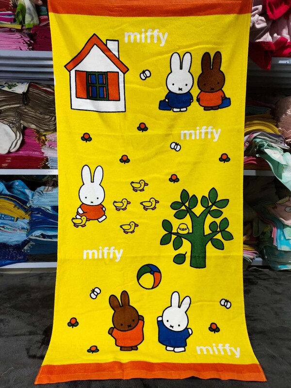 Miffy Rabbit Pure Cotton Bath Towel Beach Towel Soft Absorbent Export Surplus Japanese Order Minor Flaws