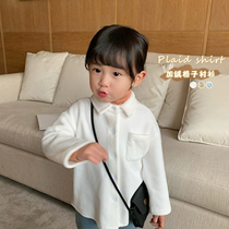 cookiesbaby custom baby dress baby plus velvet plaid shirt autumn and winter girls warm outside wear shirt tide