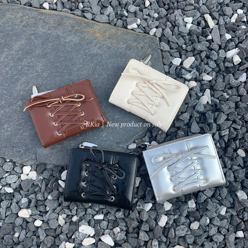 Strap Bow 80% off ~Y2K Korean ins Style Girly Heart Miu Style Large Capacity Wallet 80% off Short Card Holder