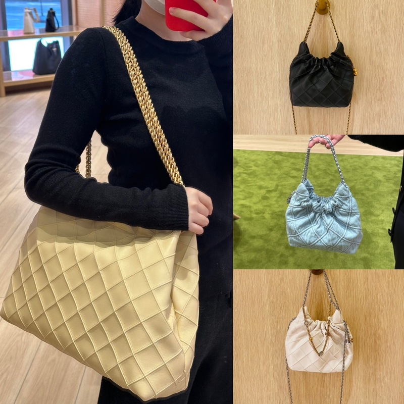 Tb Women's Bag New Style Garbage Bag Sheepskin Quilted Fashion Bag Tote Bag Casual Commuter Bag Hand-Held Commuter Shopping Bag
