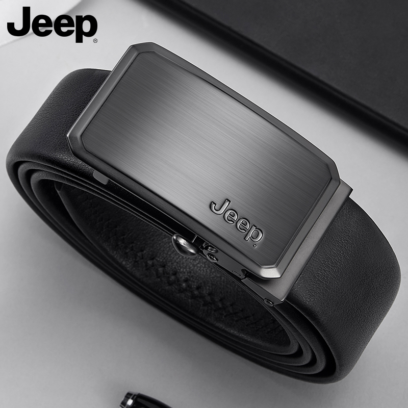 Jeep Belt Male Bull Leather 2021 New Men Strap Genuine Leather Business Casual Automatic Buttoning Men's Pants Strap