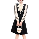 Демисезонное ретро платье, лонгслив, юбка, коллекция 2022, французский стиль