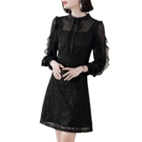 Шифоновый лонгслив, черное платье, элитная юбка, осенний, коллекция 2023, яркий броский стиль