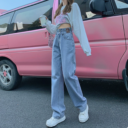 Светлые осенние джинсы, штаны, леггинсы, 2025 года, высокая талия, свободный прямой крой