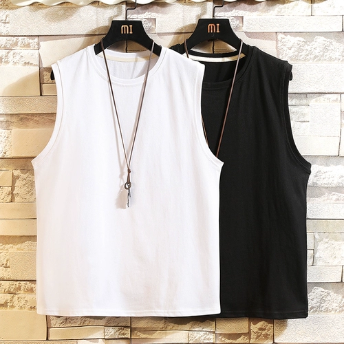 Мужской летний жилет, трендовая спортивная баскетбольная футболка без рукавов, оверсайз, большой размер