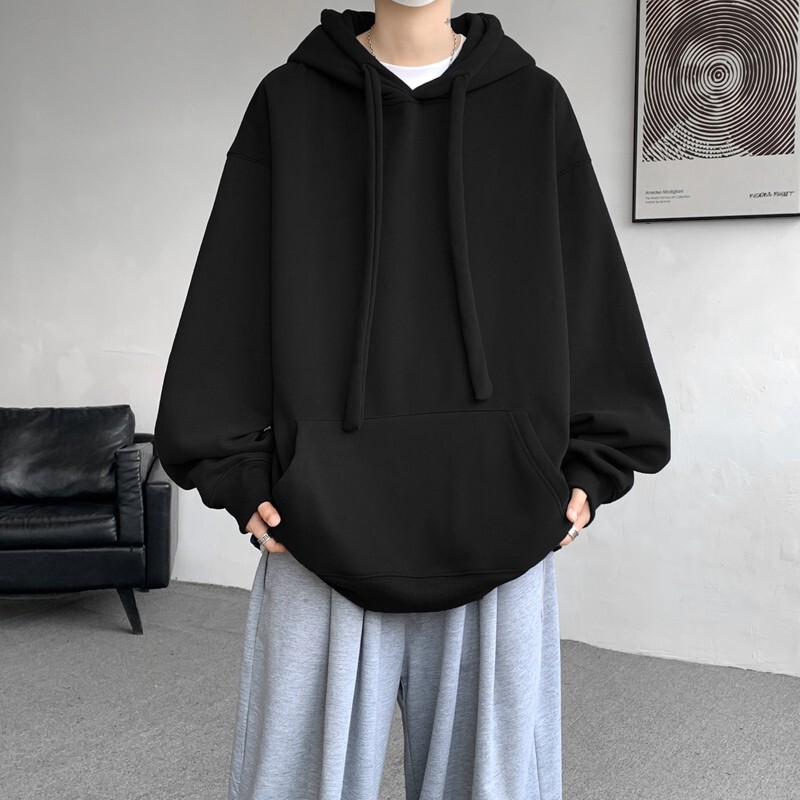 Black Heavyweight Stiff Hooded Sweatshirt for Men, Extra Large Size, Suitable for Big and Tall Individuals, 150kg Size, Can Be Worn as a Sports Hoodie with Fleece Lining Black Heavyweight Stiff Hooded Sweatshirt for Men, Extra Large Size, Suitable for Big and Tall Individuals, 150kg Size, Can Be Worn as a Sports Hoodie with Fleece Lining