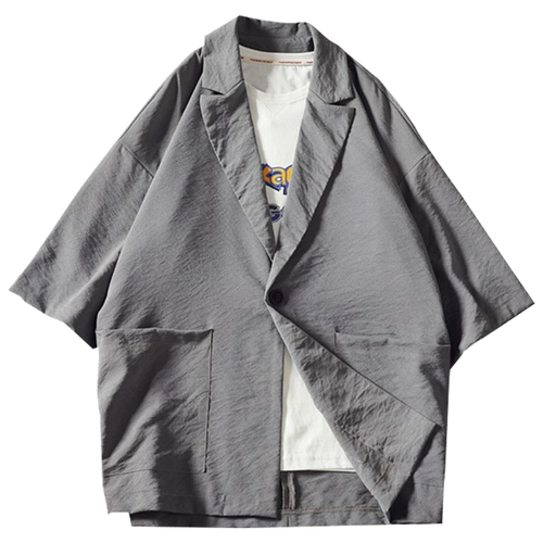 Мужской летний трендовый пиджак классического кроя, одежда для защиты от солнца, куртка, рубашка, в корейском стиле, большой размер