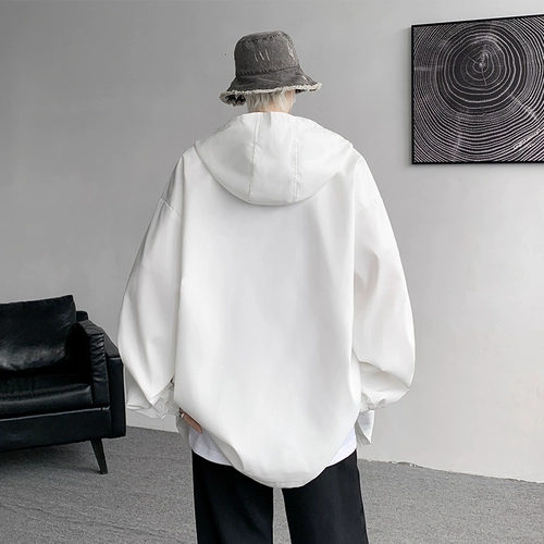 Демисезонная трендовая куртка, толстовка с капюшоном, в корейском стиле, большой размер, оверсайз