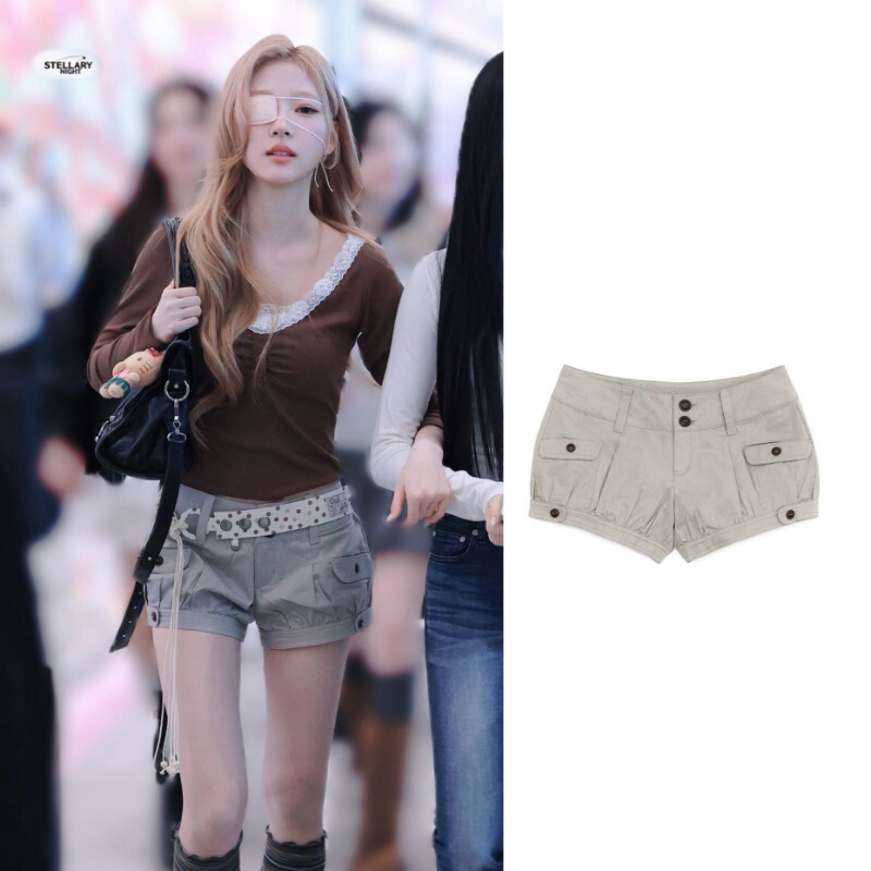 Stella's Same Style Niche Hugyourskin Celebrity Workwear Sweet and Cool Pumpkin Low-Waist Shorts