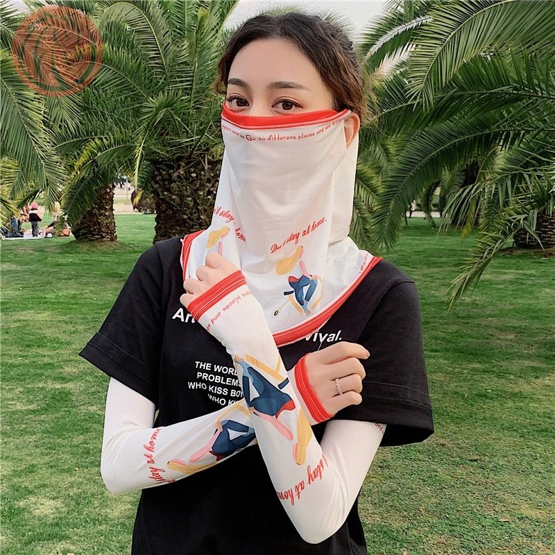 Sleeves new 2021 sets of sleeves women Summer summer net yarn sunscreen slim down Ice sleeves Loose Hand Cuff Veil mask