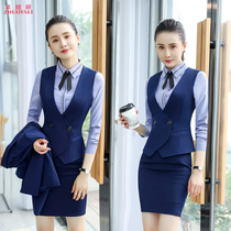 Vest set womens slim professional suit suit dress autumn and winter hotel front desk work clothes beautician uniform