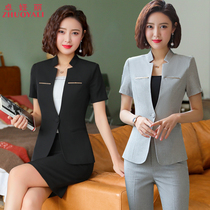 Beautician work clothes professional set female hotel front desk manager Foreman cashier work suit summer short sleeve