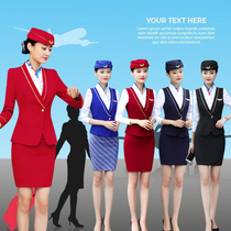 Flight attendant uniform Aviation College professional suit vest suit women autumn winter hotel front desk beautician work clothes