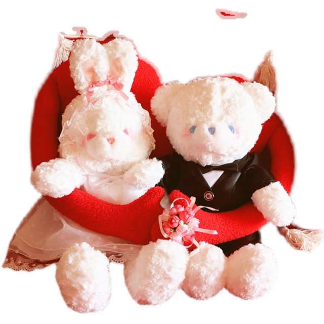 Toffee Couple Press Doll A Pair of Wedding Gifts New Plush Toy Doll Couple Teddy Bear