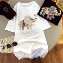 Pure cotton pregnant woman short sleeve T-shirt woman 2022 new summer dress Korean version loose large version of pregnant woman blouses