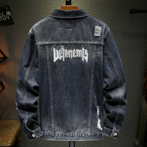 Mens Denim Jacket 2022 Spring Autumn Season Trends Flip Collar Easy Teens Handsome 100 hitch Casual Embroidered Jacket